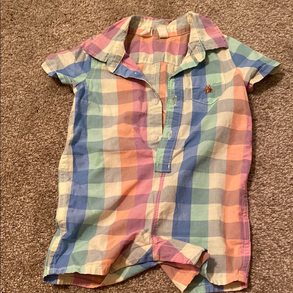 GAP Multicolor Plaid Baby Romper